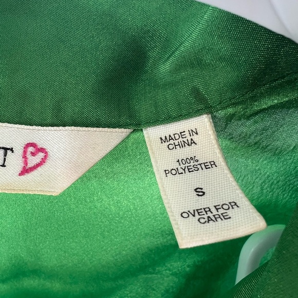 Victoria’s Secret kelly green silky S pajama top sleep casual long sleeve button - Picture 5 of 9